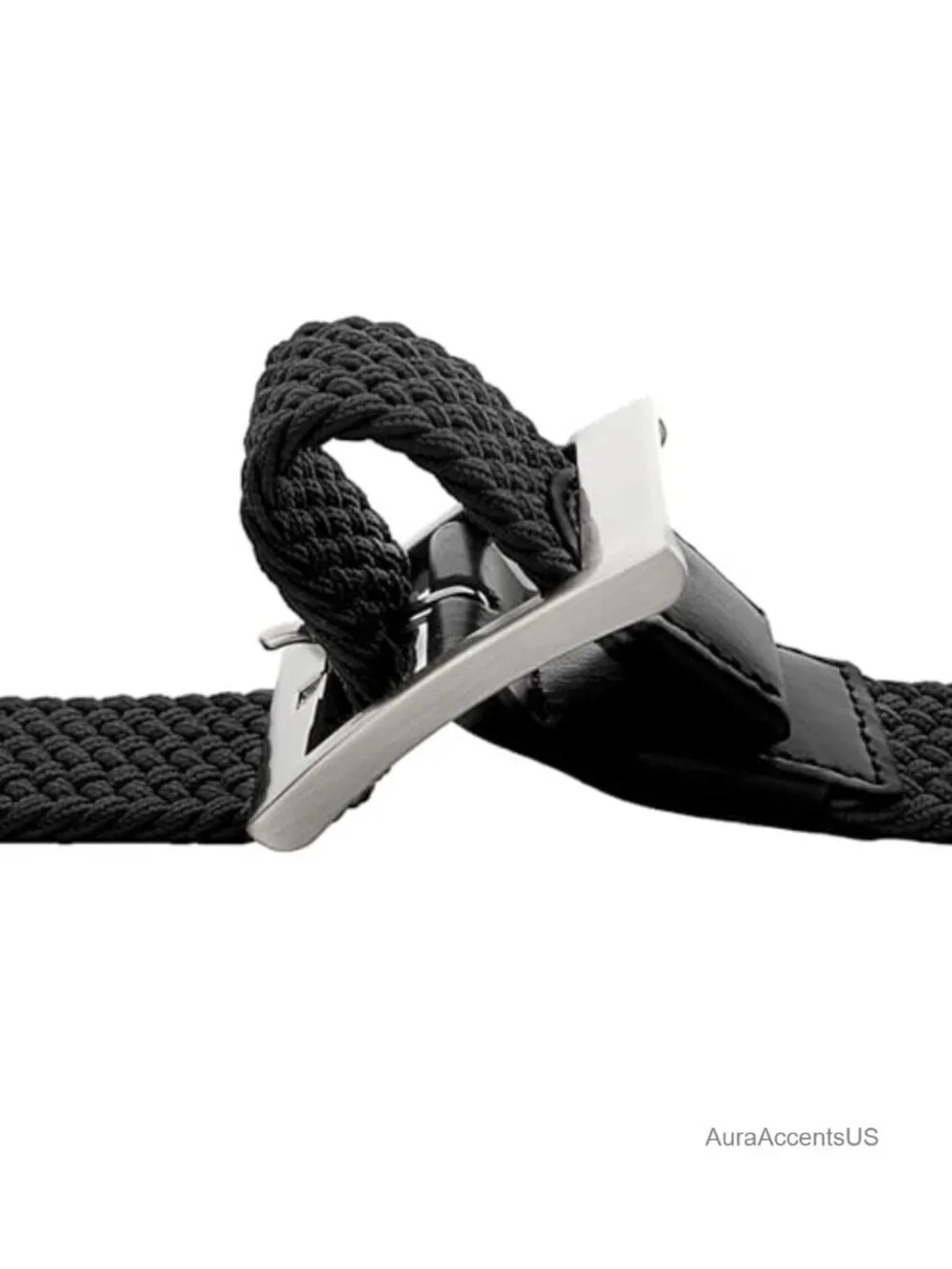 Plus Size Men's Braided Stretch Elastic Belt with Buckle